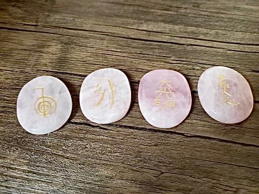 Rose Quartz Reiki Stone 4pc Set