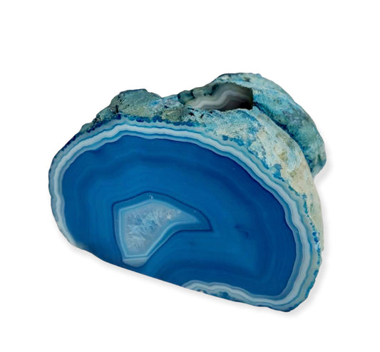 Natural Raw Blue Agate Tealight Candleholder