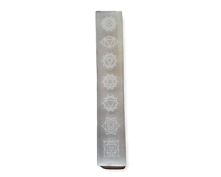 Selenite Engraved Charge Bar - 20 cm